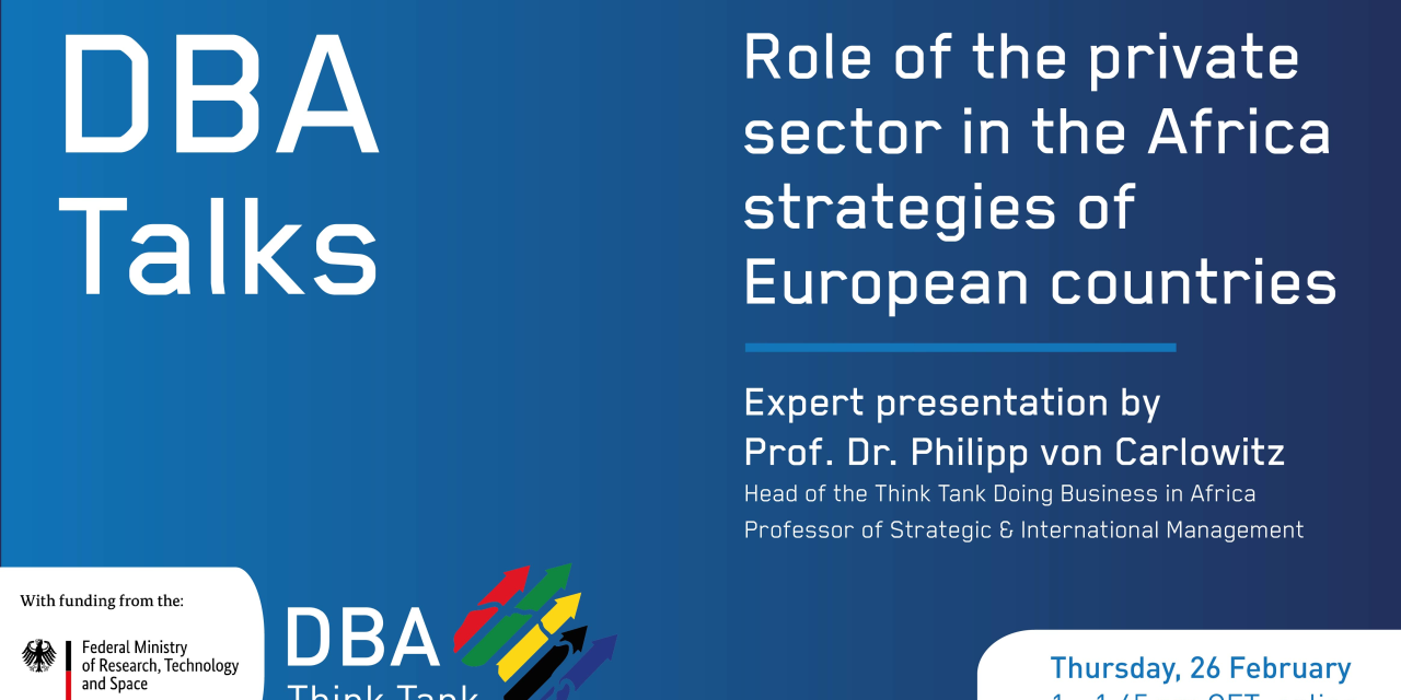 Invitation: “ DBA Talks: Role of the private sector in Africa strategies“